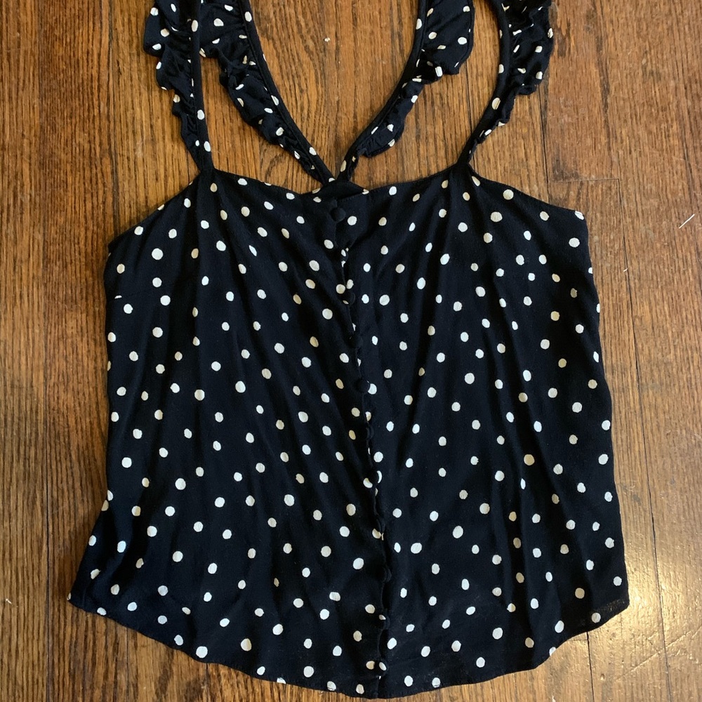 Madewell Polka Dot Ruffle Tank